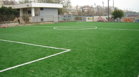CONSTRUCTION OF PLASTIC (SYNTHETIC) TURF IN THE 7x7 FOOTBALL COURT IN THE MUNICIPAL GYM OF KALAMARIA (TRIPOLEOS & SOURMENION STREET)  